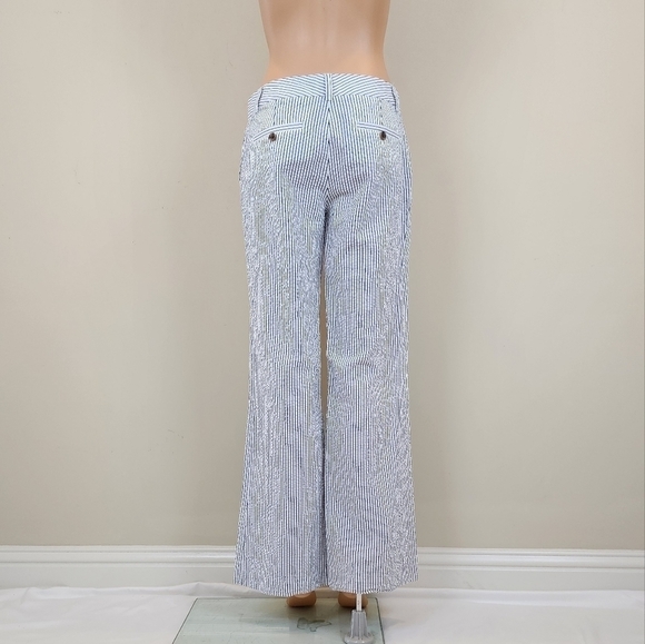 J.Crew  Factory City Fit Stripe flare leg pants Size 4 - Picture 4 of 11